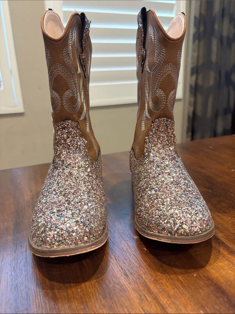 Glitter Multi-Tone Western Cowgirl Boots